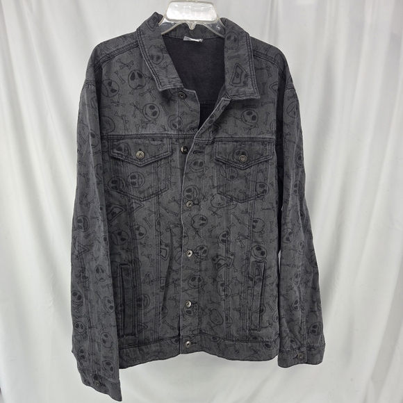 Disney NWT Nightmare before Christmas Unisex black denim jacket XXL - Picture 1 of 6